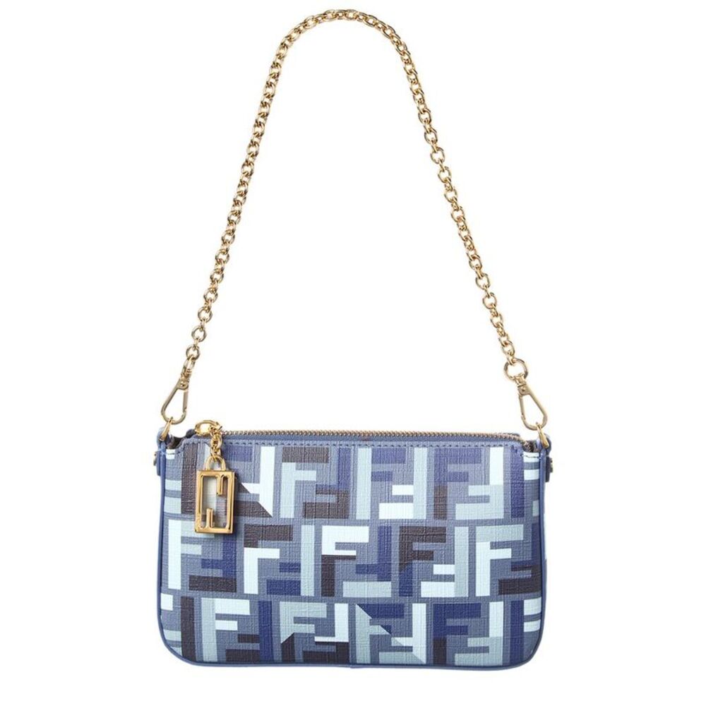 Fendi Baguette Ff Jacquard Pouch, Blue